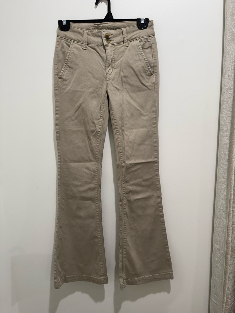 American Eagle Super Stretch Khaki Flare Pants Beige Size 0
